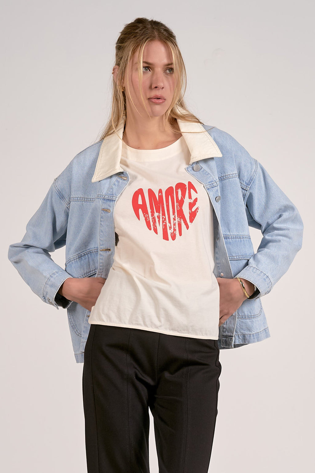 Light Blue Boxed Cotton Jacket