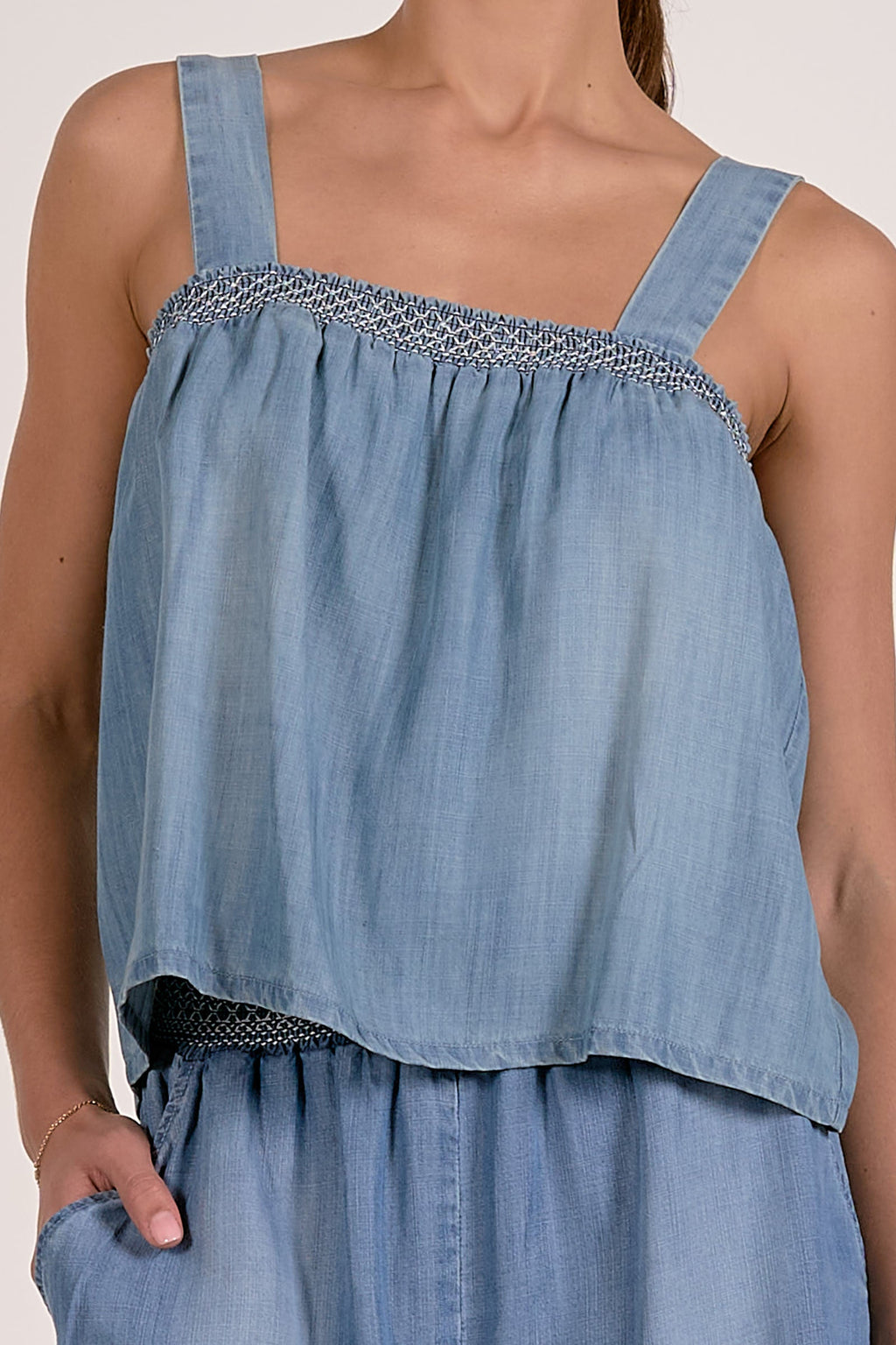 Versatile Layering or Standalone Cotton Tank with Soft Drape