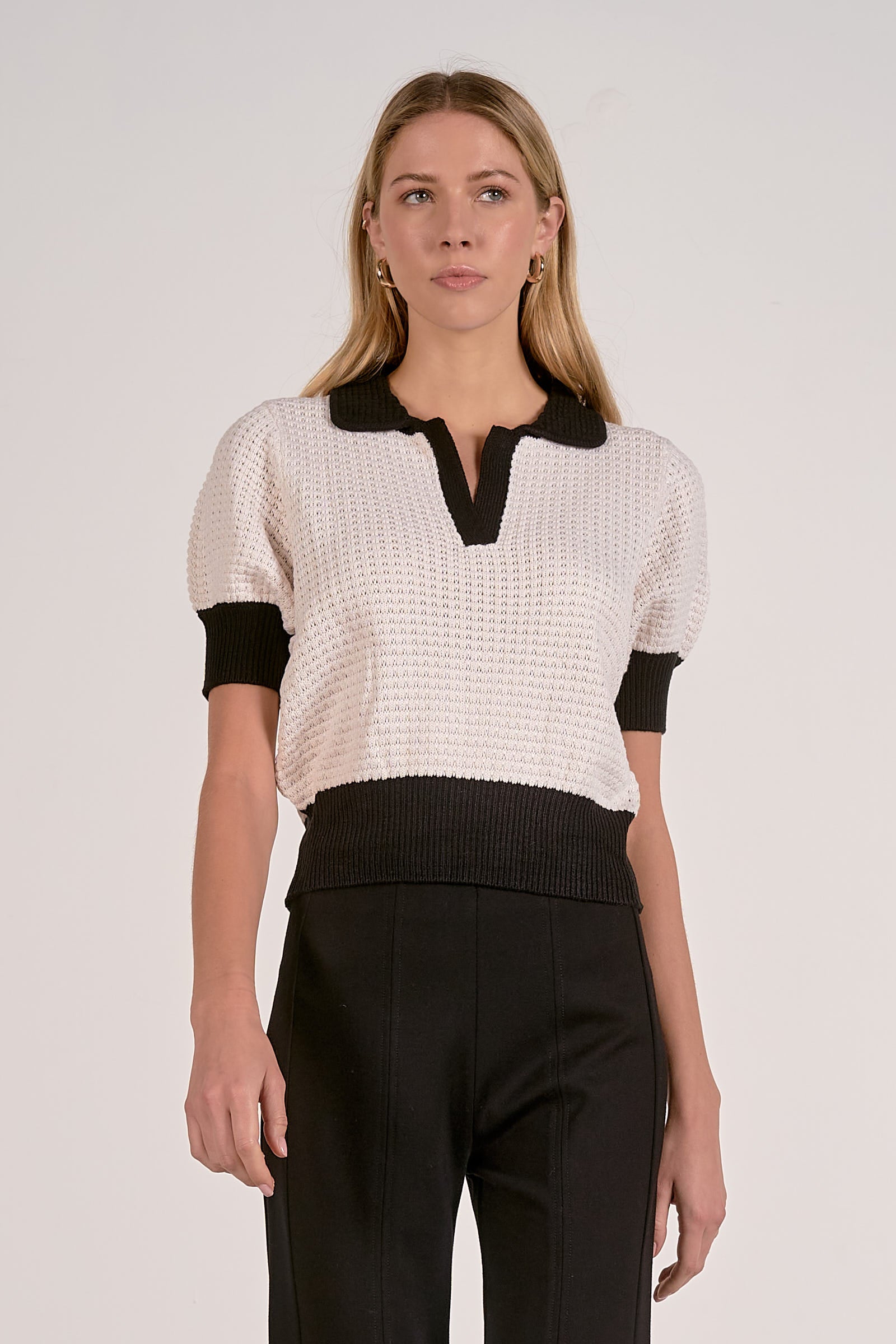 Delicate Crochet Trim Short-Sleeve Top