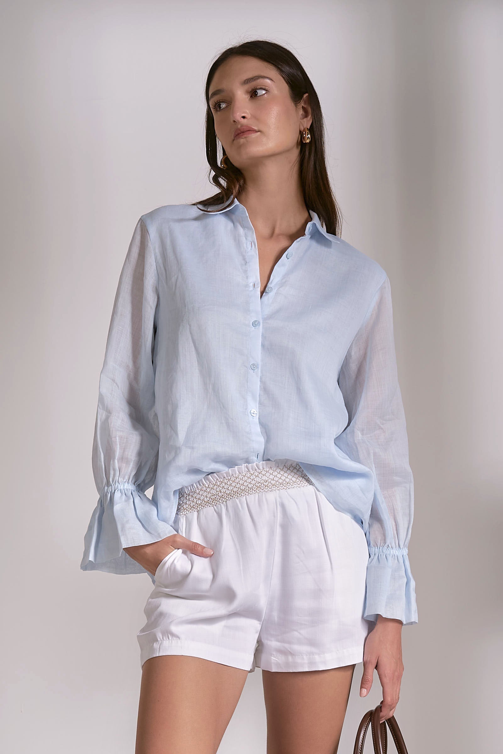 Light Blue Long-Sleeve Cotton Button-Up