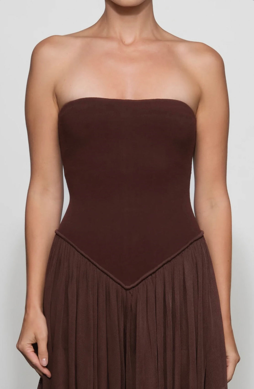 Strapless Draped Rayon One-Piece