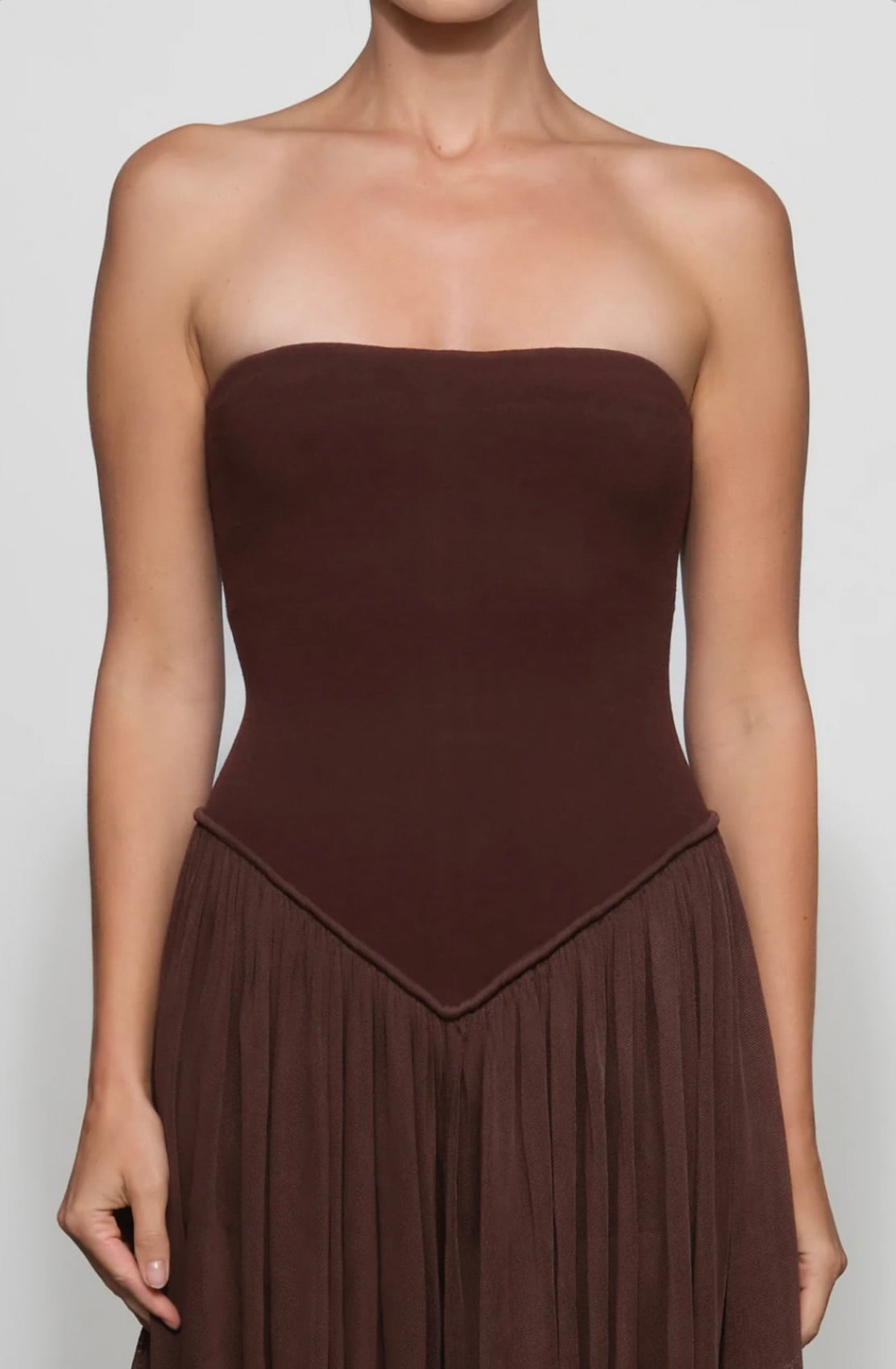 Strapless Draped Rayon One-Piece