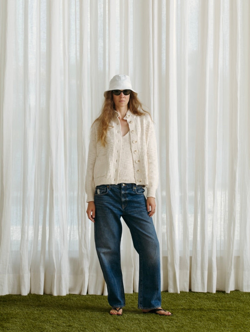 Ivory Cotton V-Neck