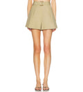 Camel High-Waist A-Line Shorts