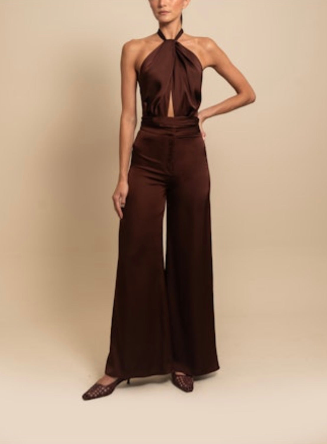 Luxe Satin High-Rise Wide-Leg Pants