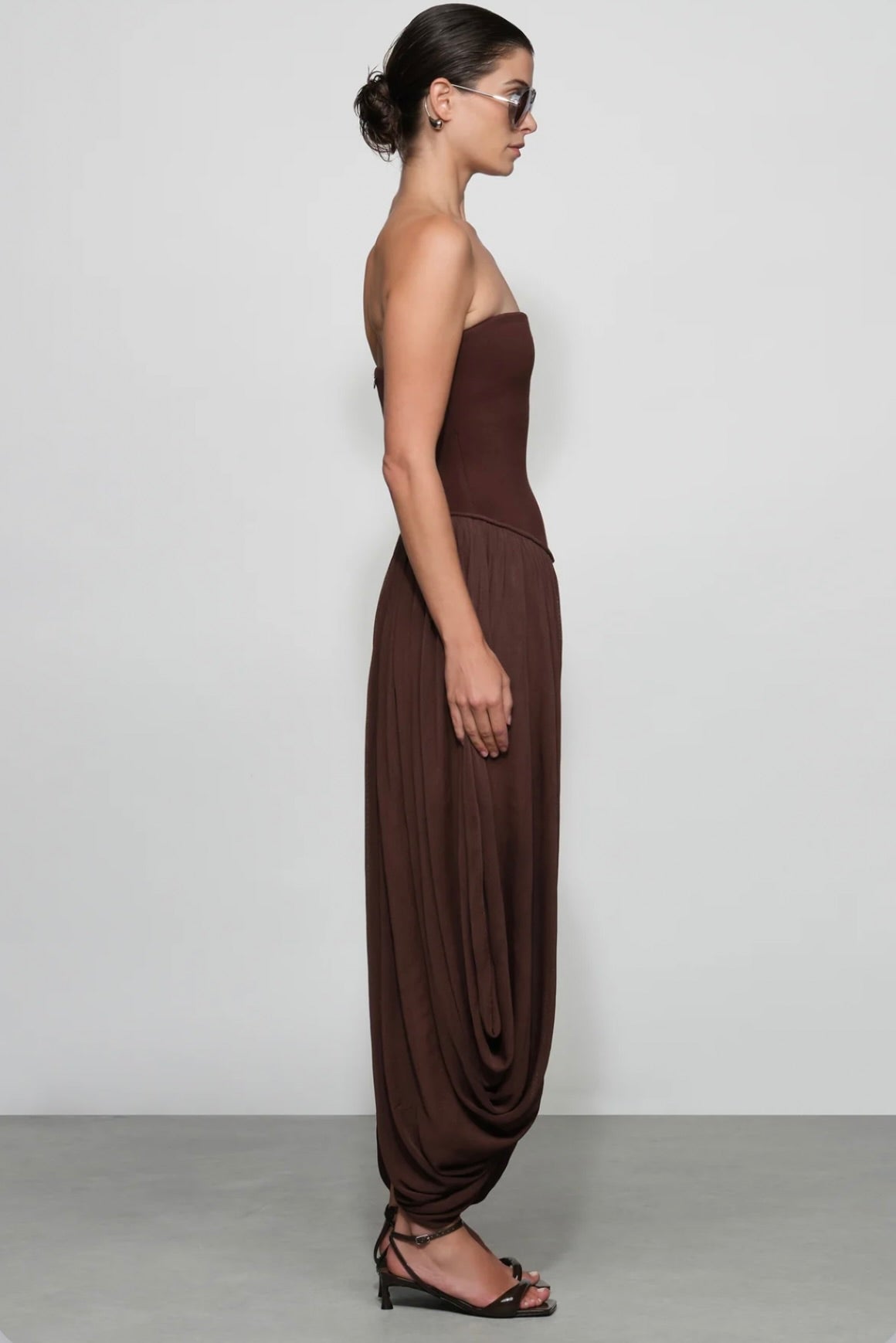 Strapless Draped Rayon One-Piece