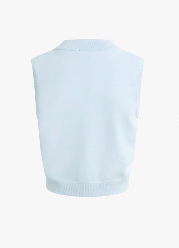 Sky Blue Sleeveless Pullover Crop Top