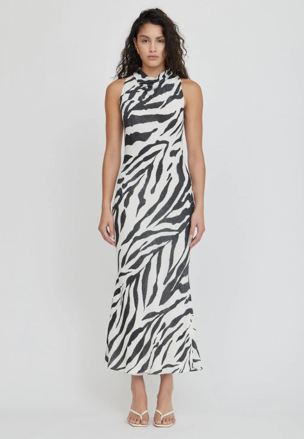 Cowl Neck Keyhole Dress
