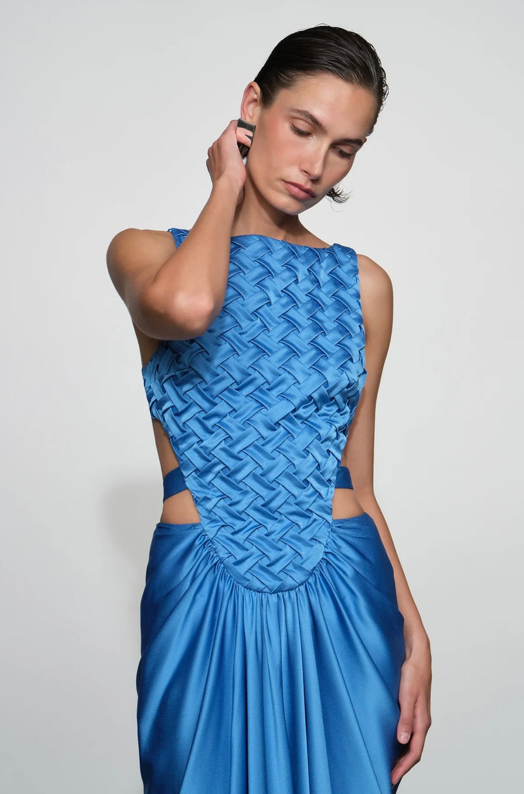 Dimensional Braided Sleeveless Maxi Dress