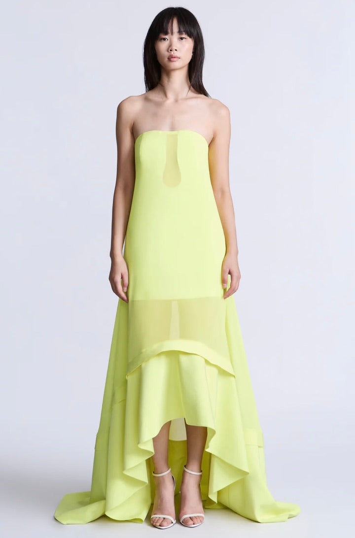 Strapless Sculpted Bodice Tiered Dress