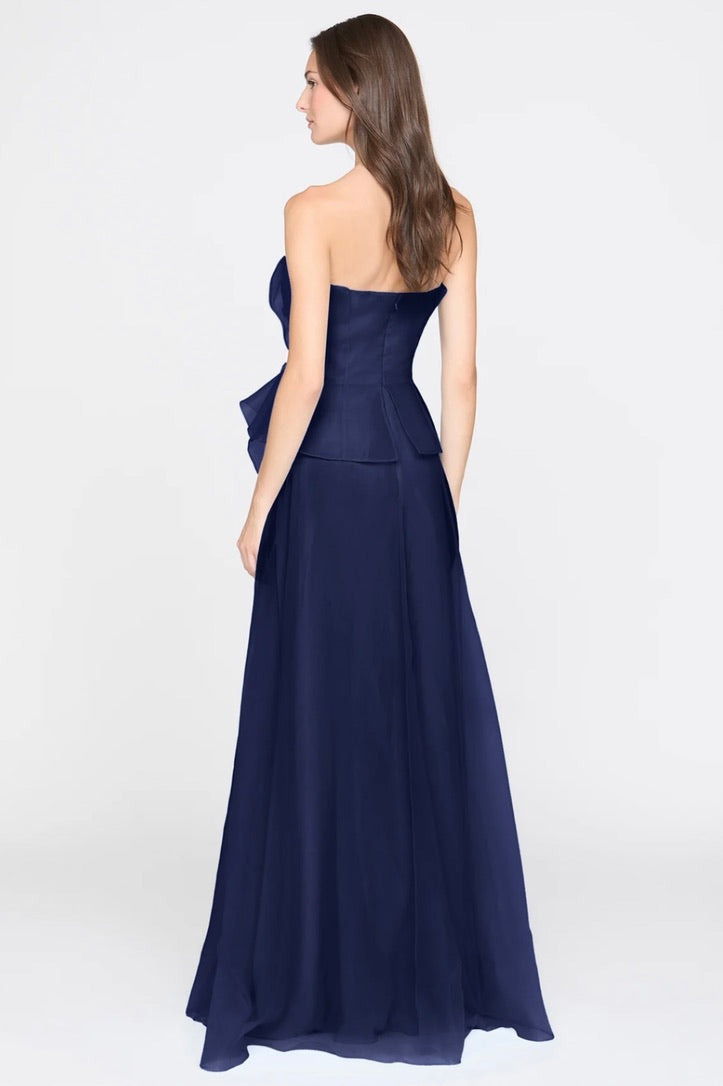 Strapless A-Line Fully-Lined Organza Gown