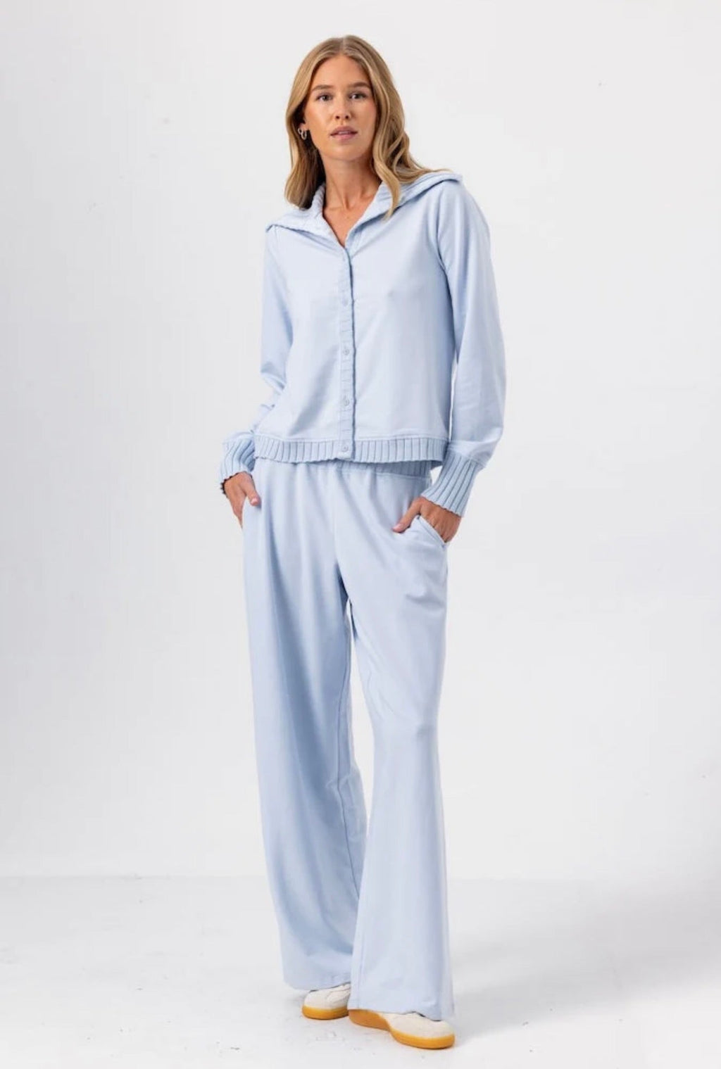 Skywash Mid-Rise Elastic Waist Trousers