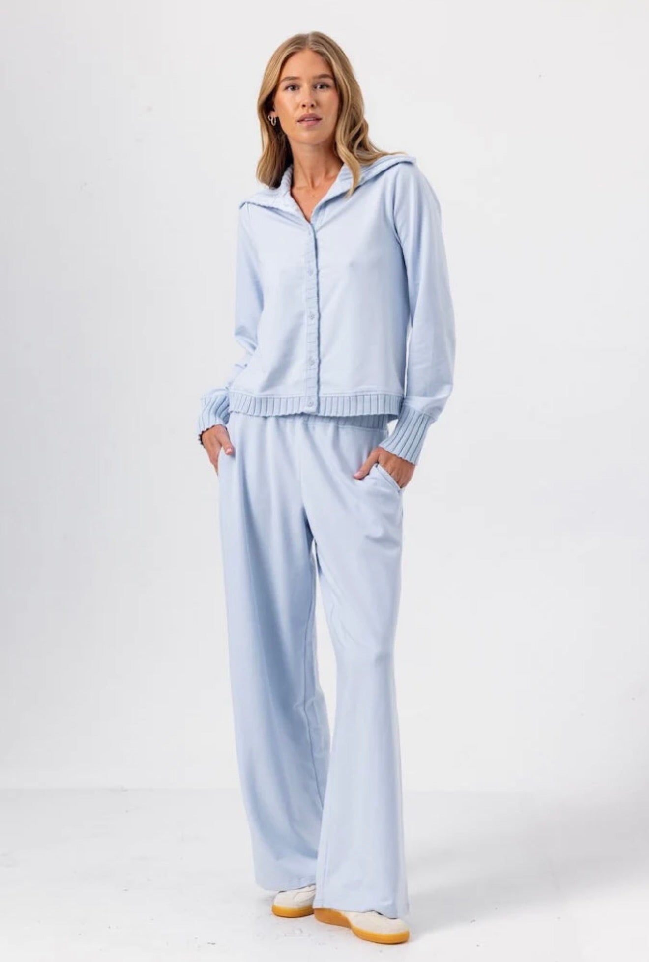 Skywash Mid-Rise Elastic Waist Trousers