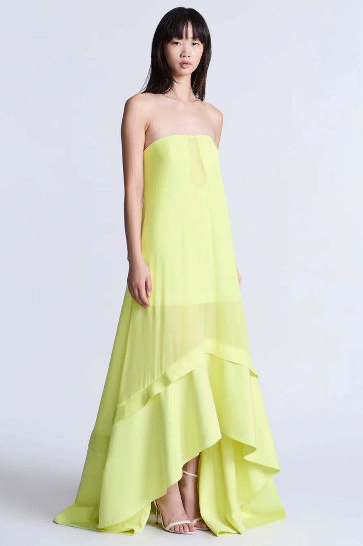 Strapless Sculpted Bodice Tiered Dress