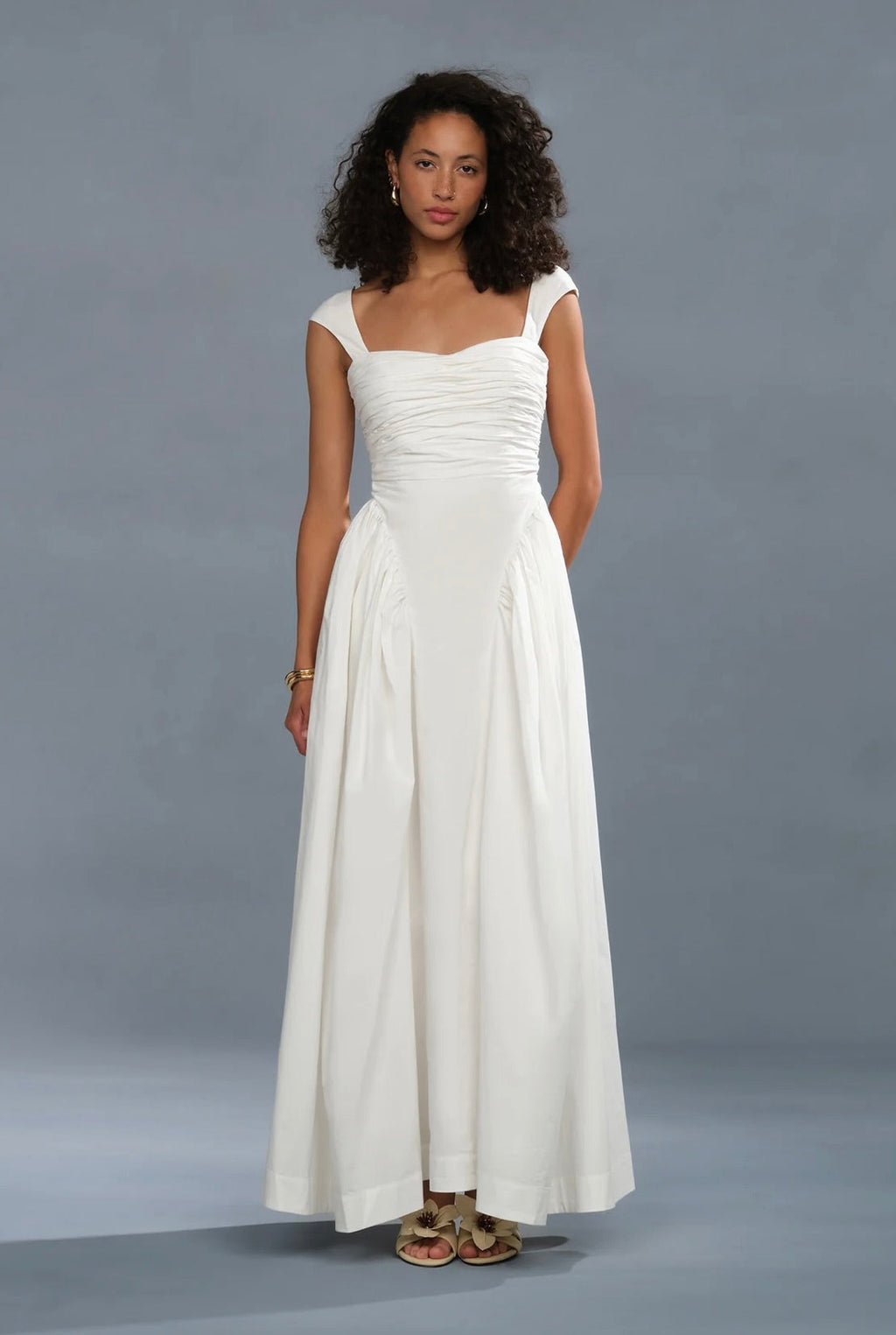 Faux Drop-Waist Fully-Lined Cotton Gown