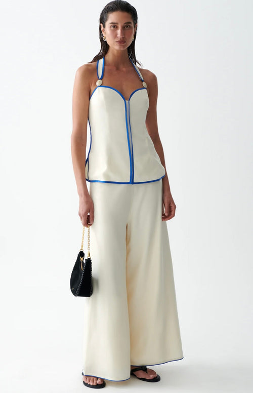 Beaded Adjustable Halter Fitted Top