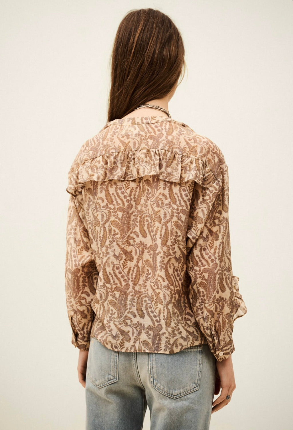 Ecru Horizontal Ruffle