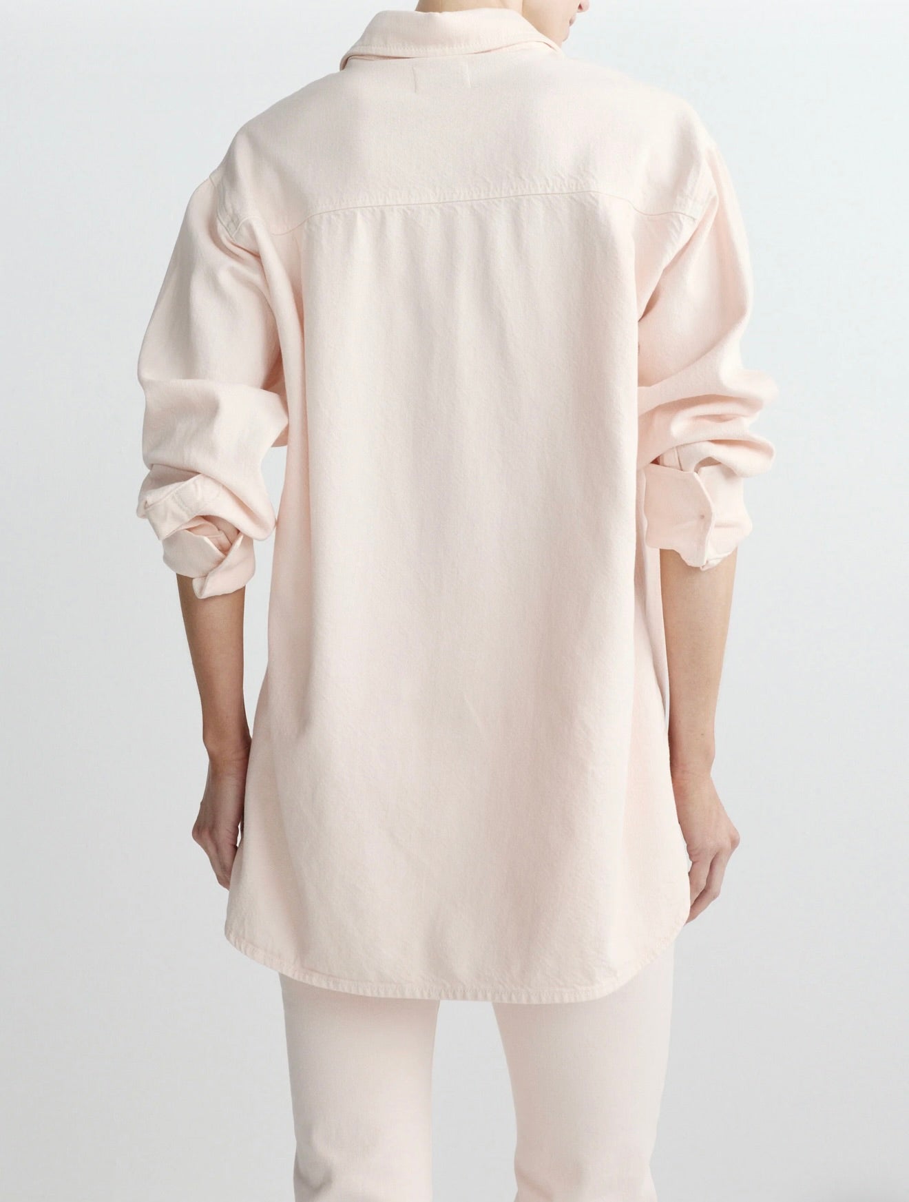 Blush Denim Button-Down Dress