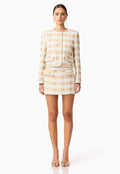 Gold Multi Regular-Fit Non-Stretch Mini Skirt