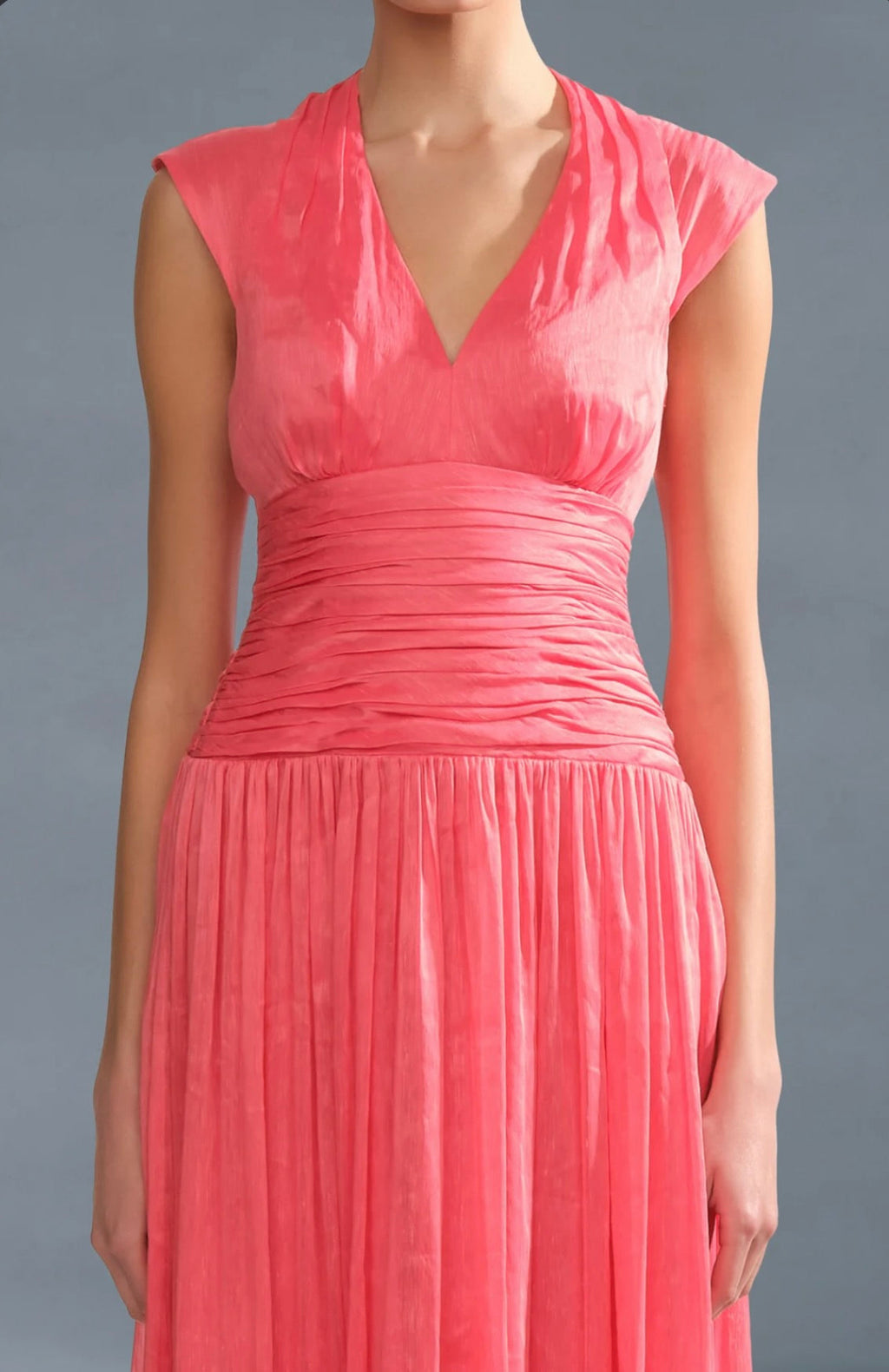 Cap-Sleeve A-Line Open-Back Breathable Midi