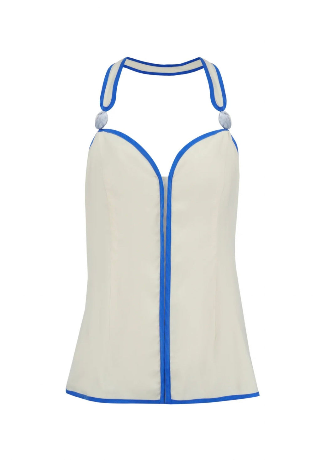 Beaded Adjustable Halter Fitted Top