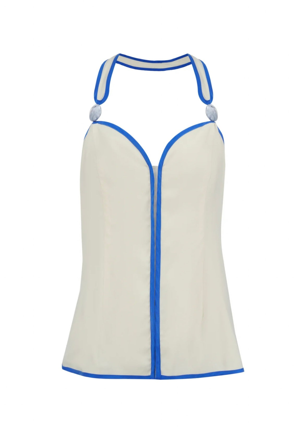 Beaded Adjustable Halter Fitted Top