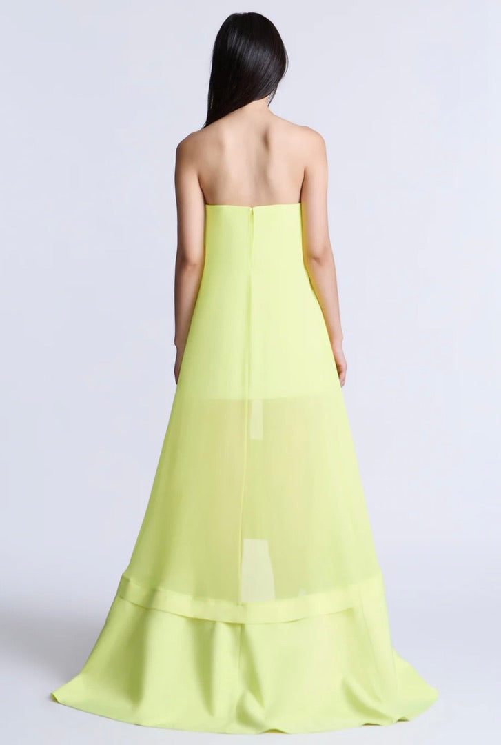 Strapless Sculpted Bodice Tiered Dress