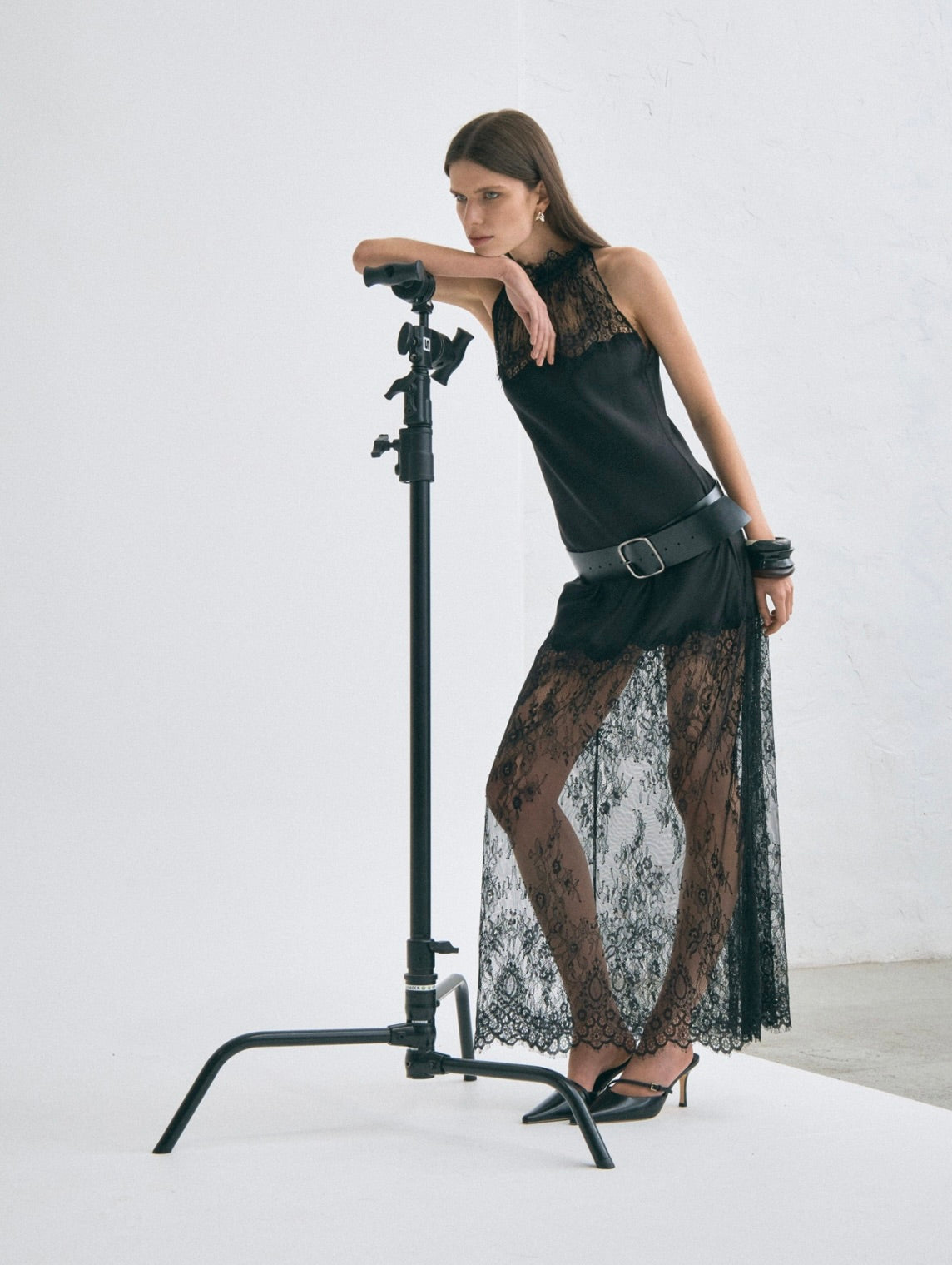Smoke Bias Lace Maxi