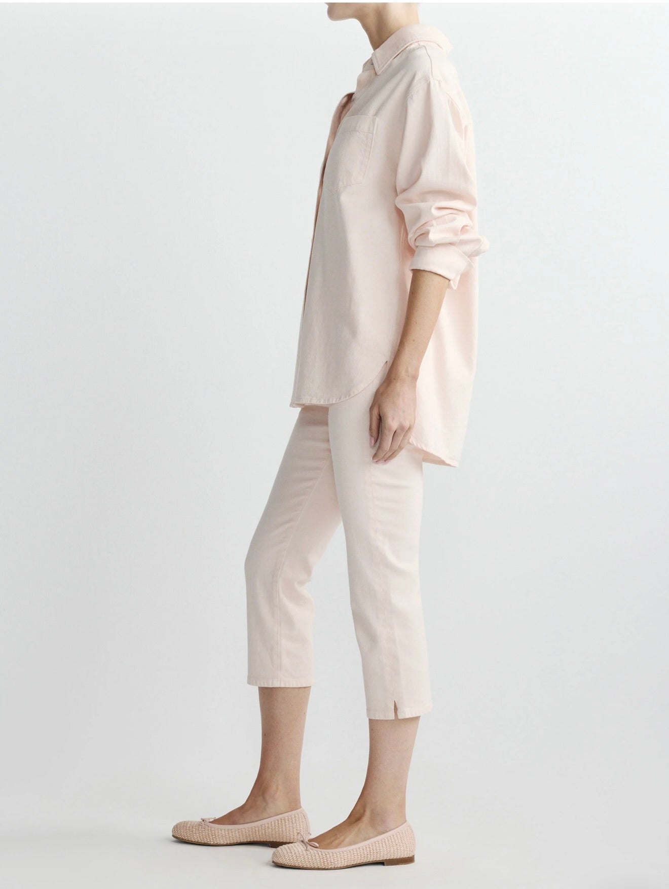 Blush Denim Button-Down Dress
