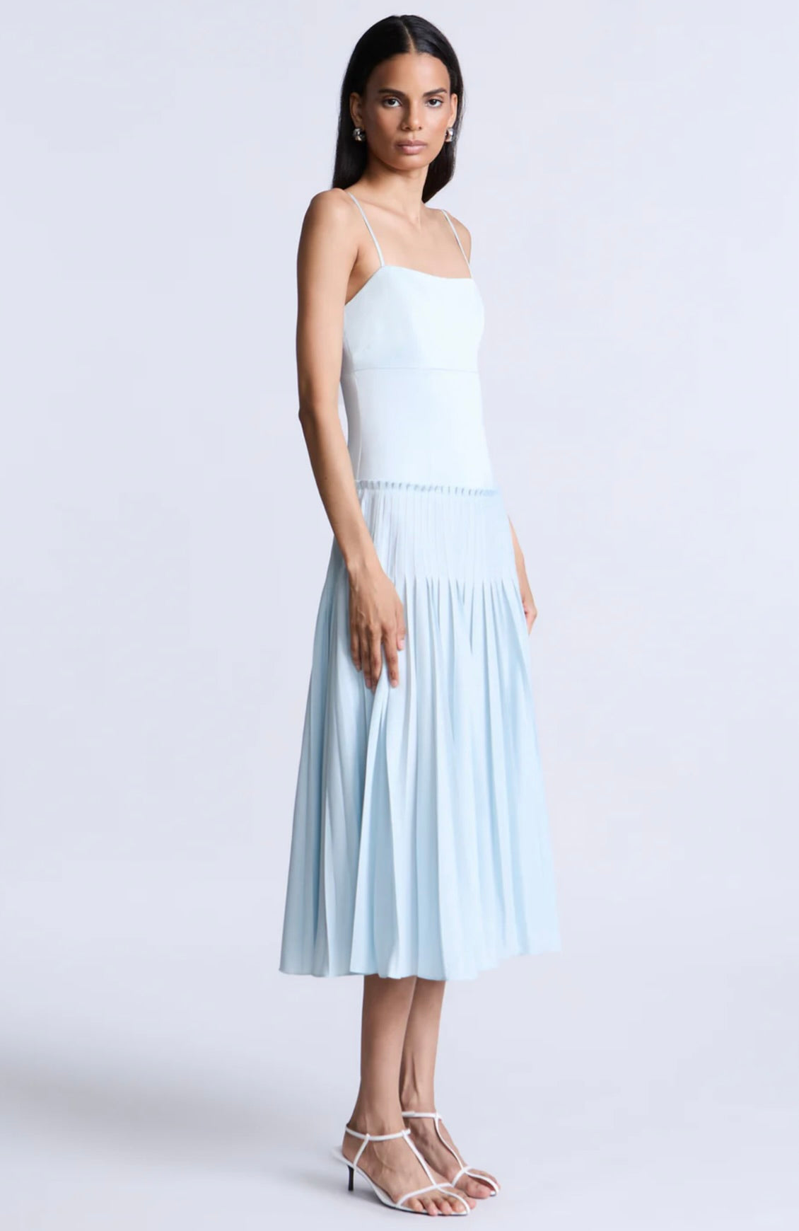 Sleeveless Fully-Lined Fluid-Drape Day-to-Sunset Dress
