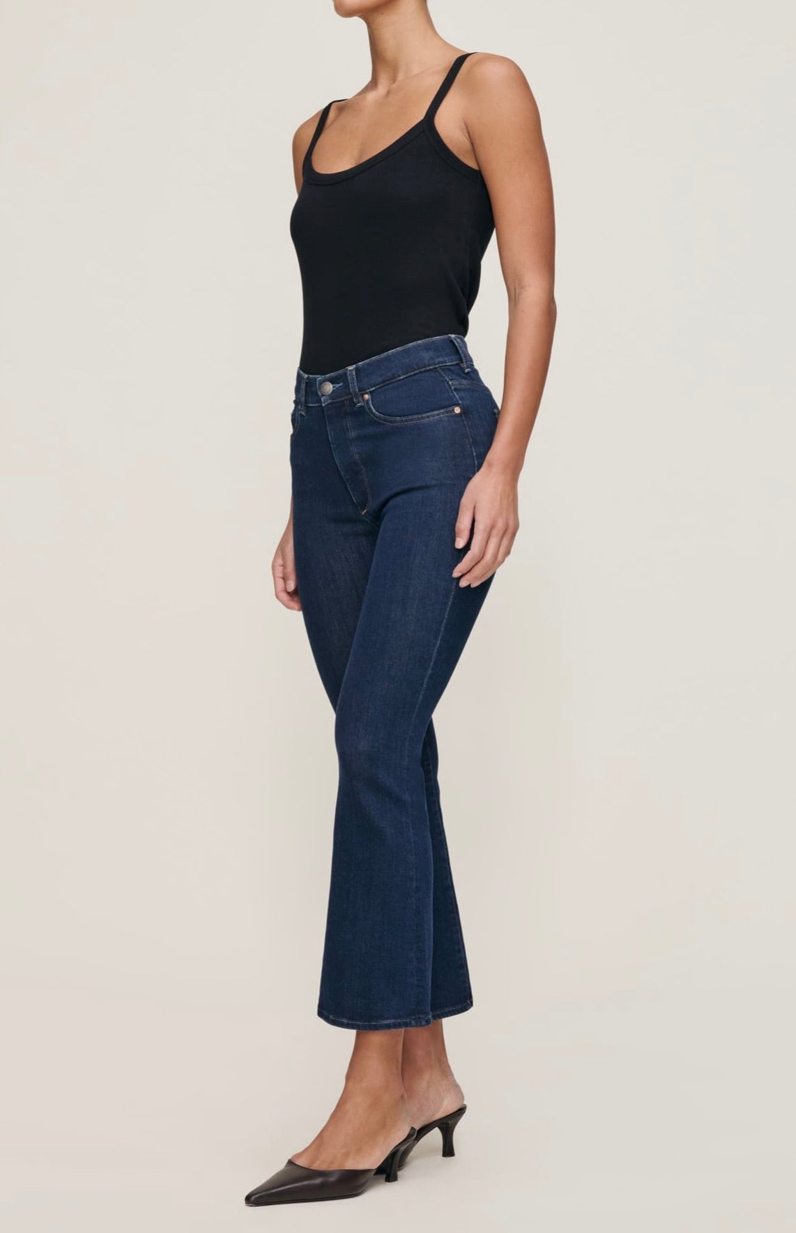 ‌High-Rise Cropped Denim