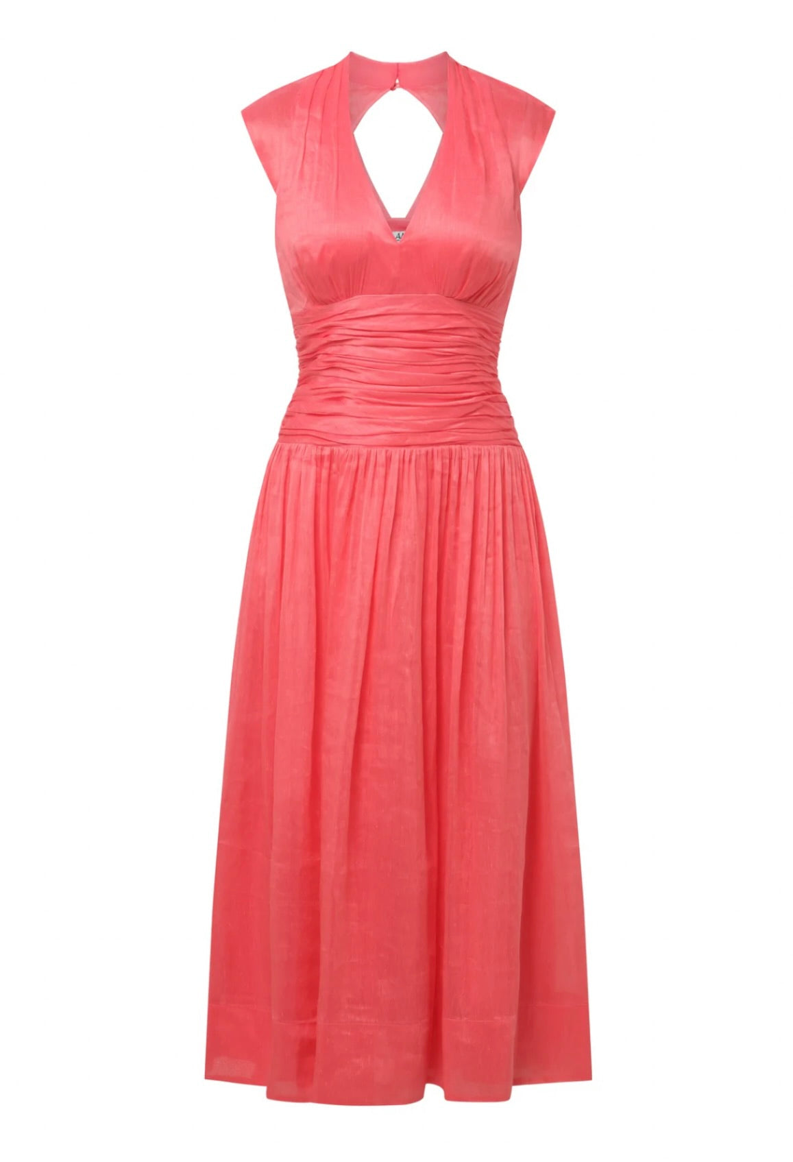 Cap-Sleeve A-Line Open-Back Breathable Midi