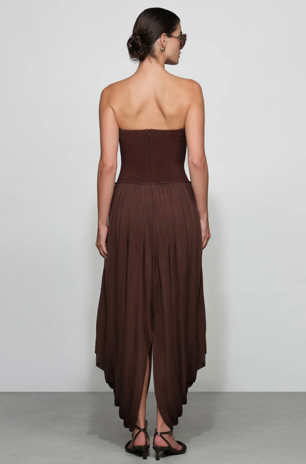 Strapless Draped Rayon One-Piece