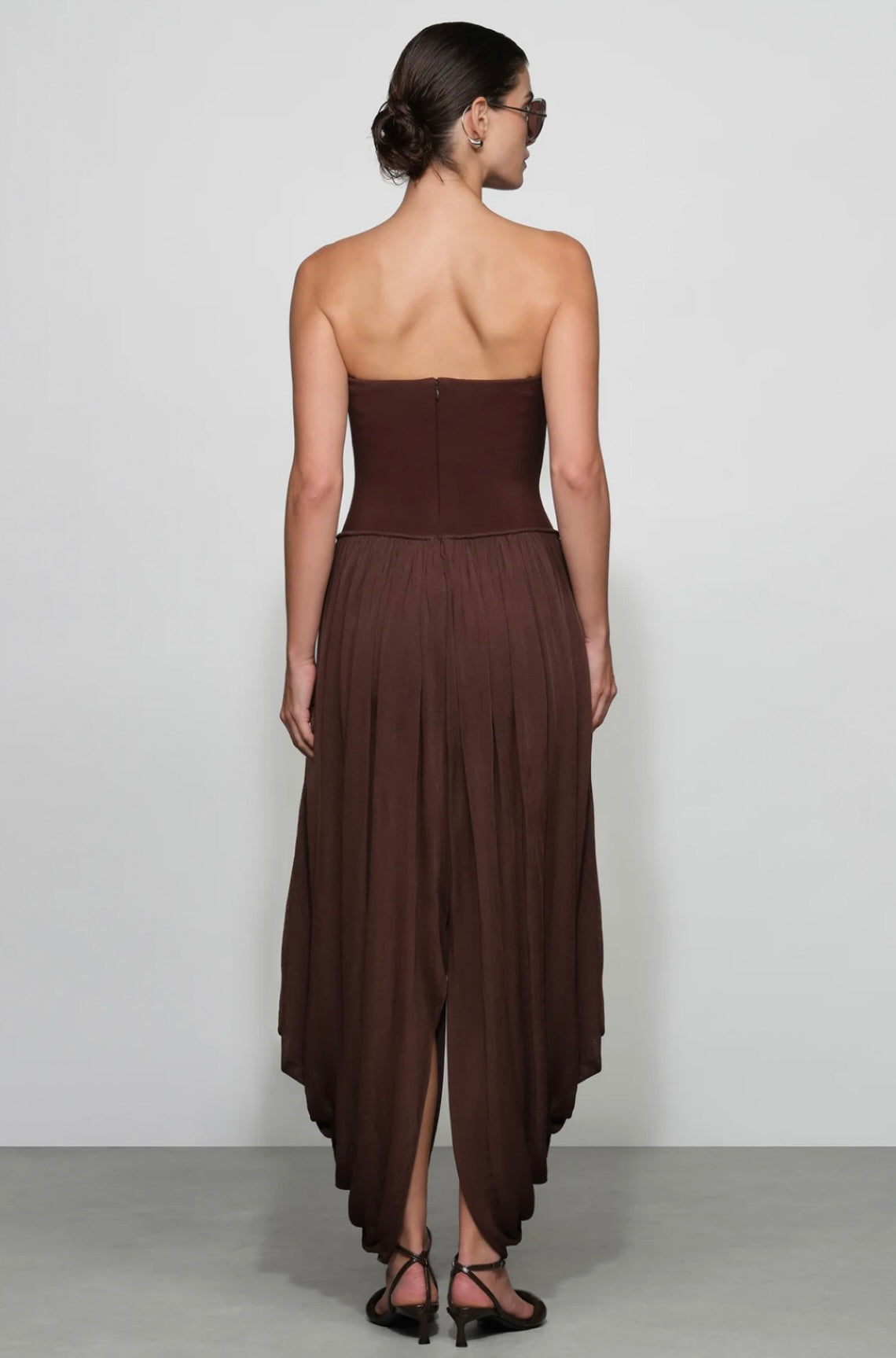 Strapless Draped Rayon One-Piece