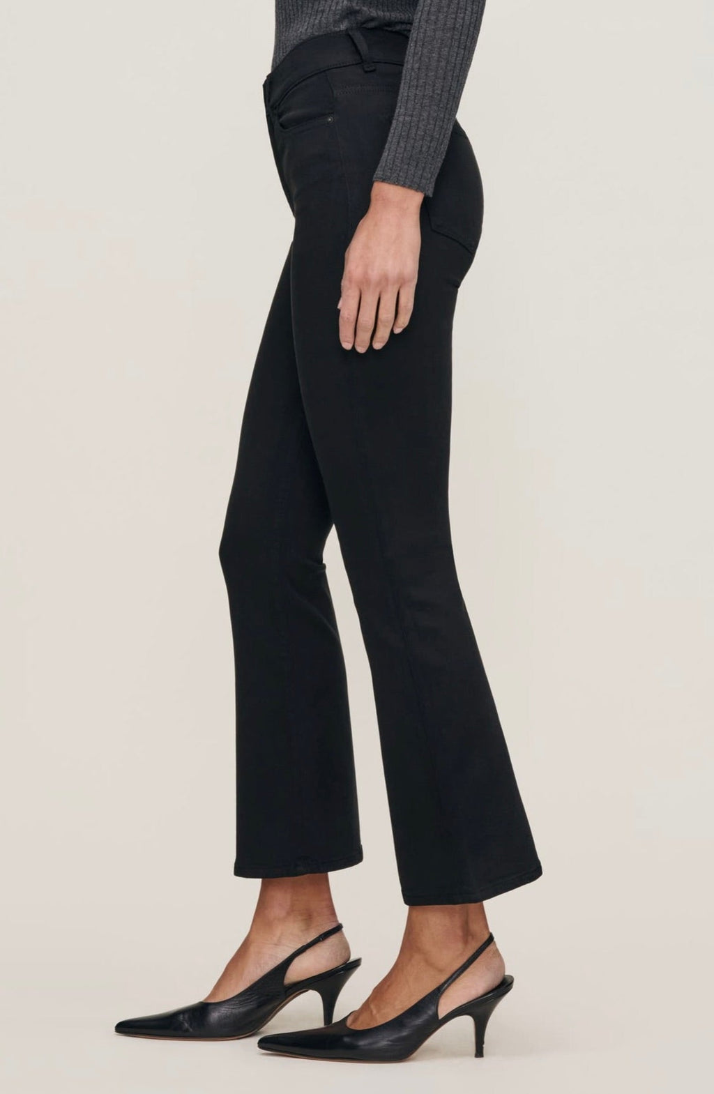 Tonal Stitch High-Rise Straight Denim