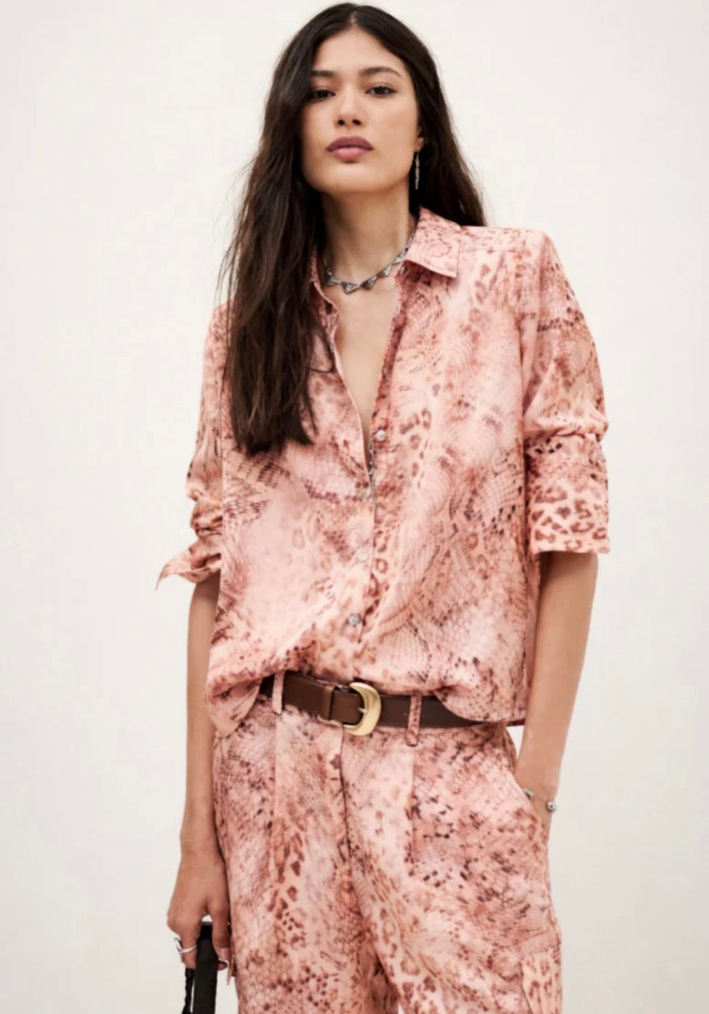 Rose Button Front