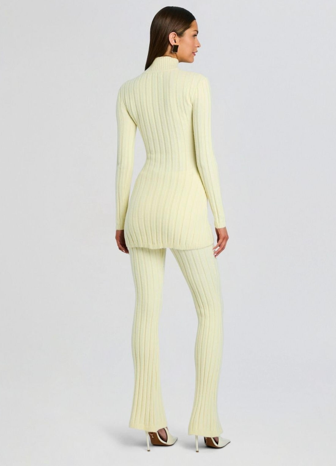 ‌Pastel Yellow Mock Neck Tunic