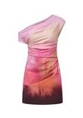 Off-the-Shoulder Painterly Print Mini Dress