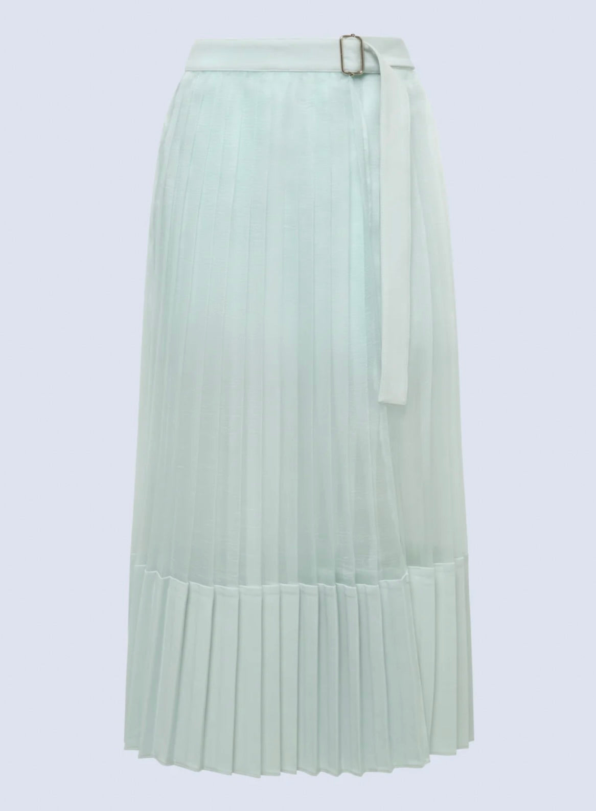 Aqua Pleated Midi Skirt