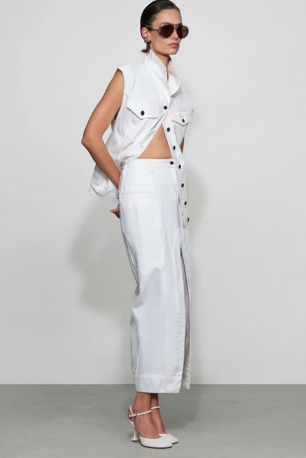 Mid-Rise Front-Slit Midi