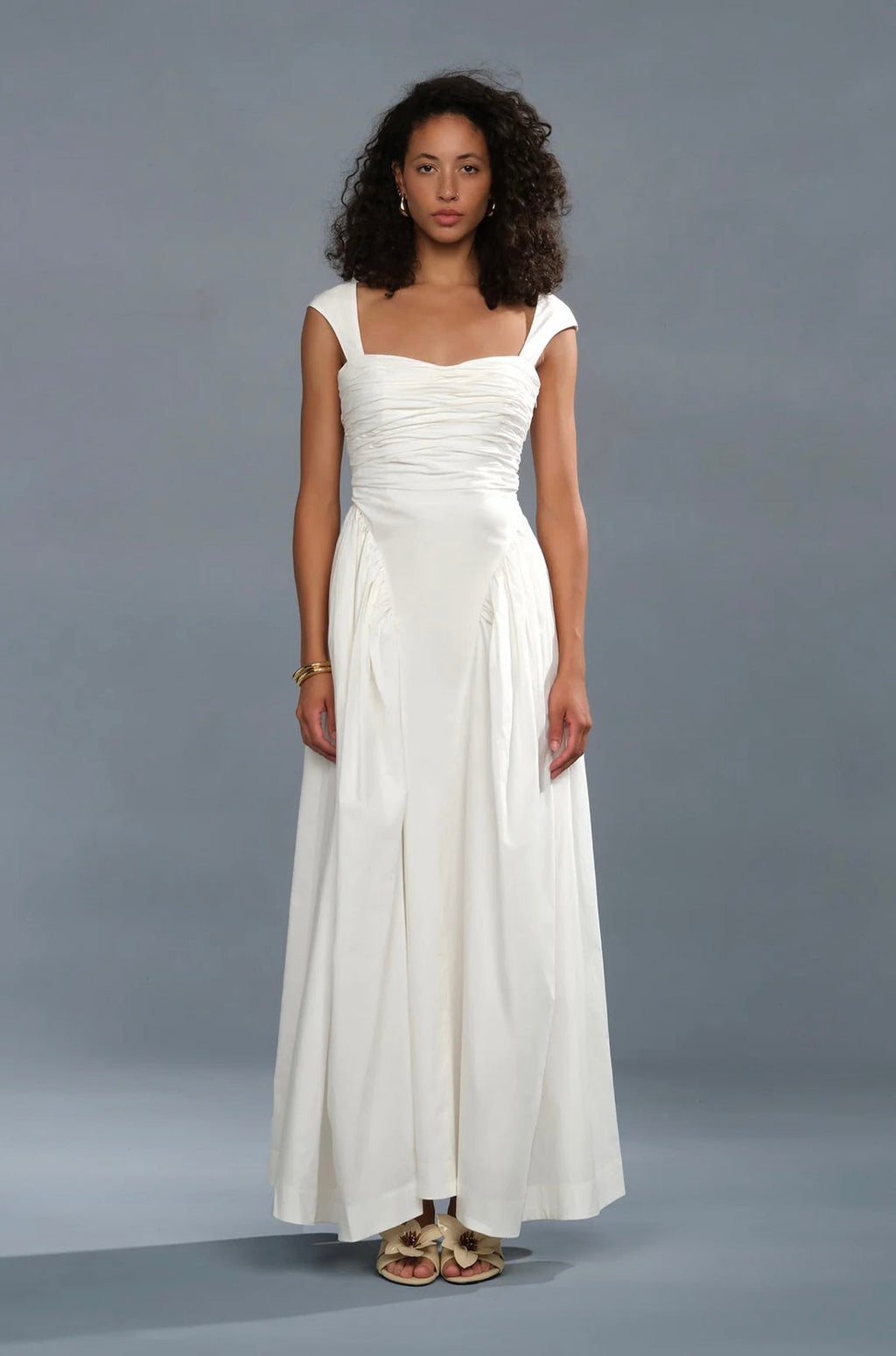 Faux Drop-Waist Fully-Lined Cotton Gown