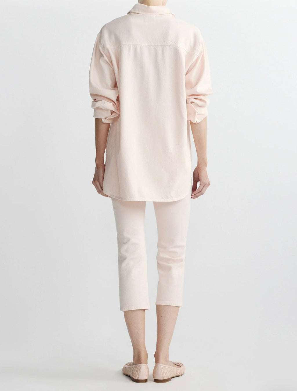 Blush Denim Button-Down Dress