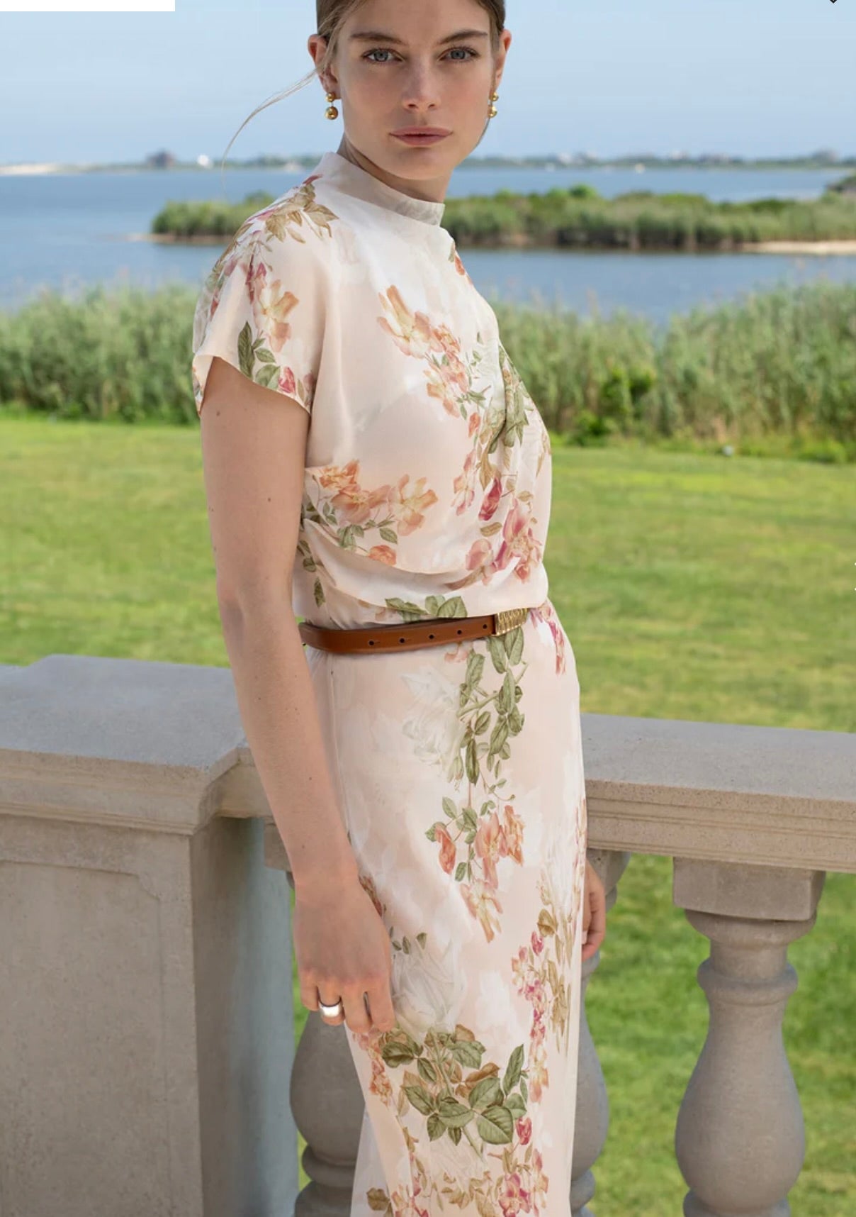 Peach Rose Mock Neck Top