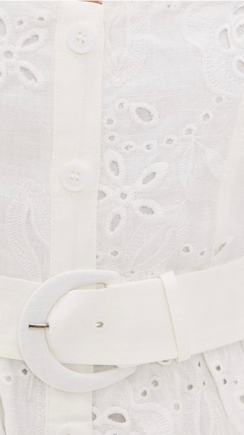 White Embroidered Eyelet