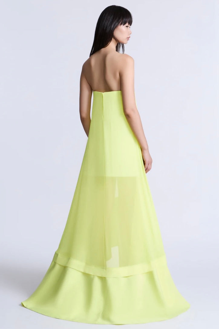 Strapless Sculpted Bodice Tiered Dress