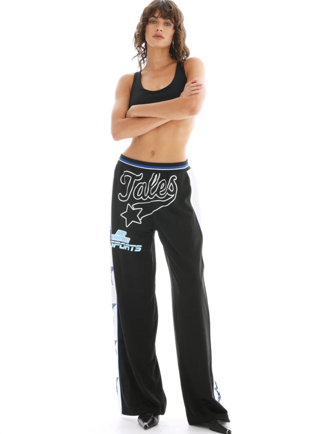 Soft-Touch Mesh Pull-On Low-Waist Athletic Pants