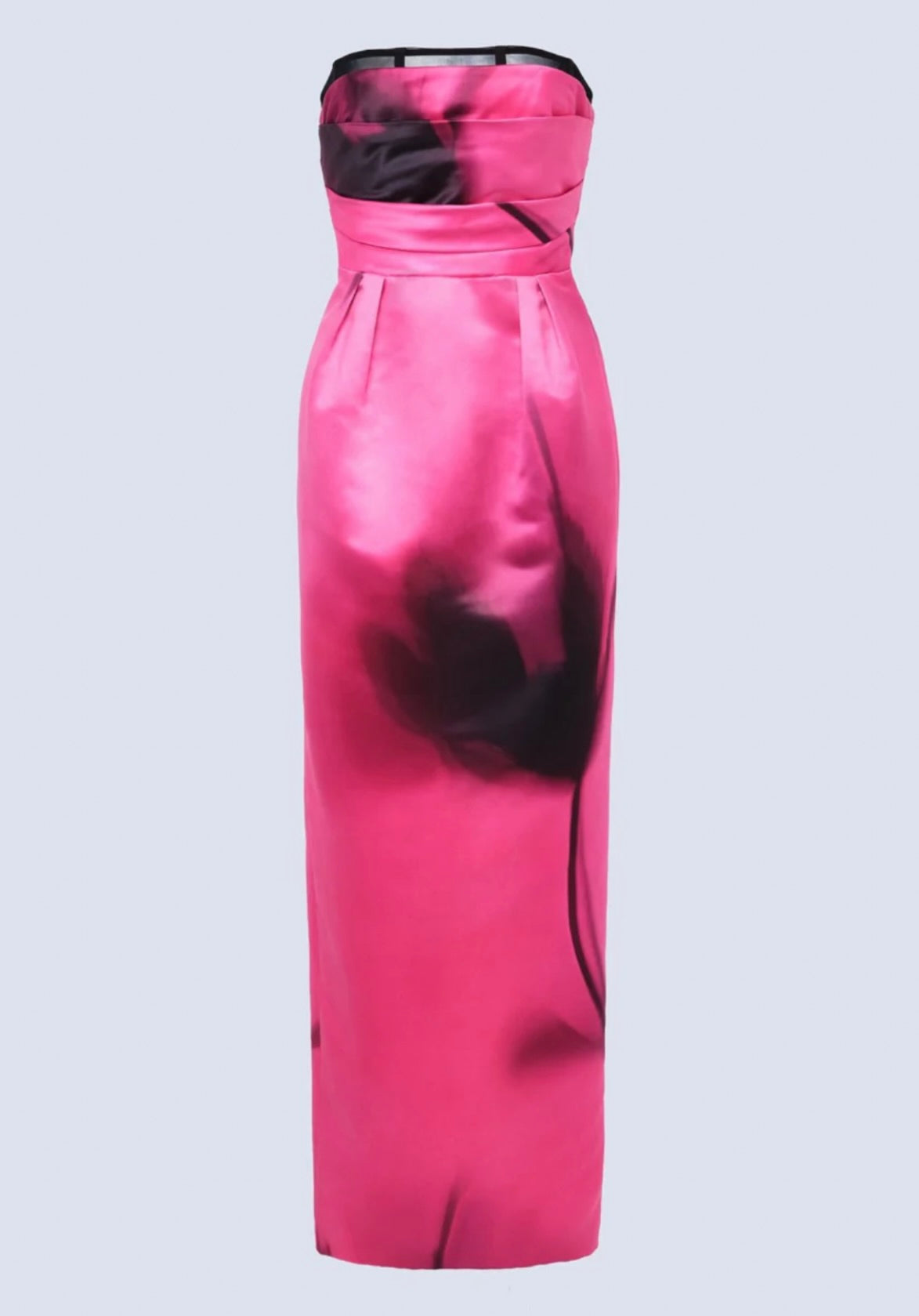 Placement Floral Print Begonia Strapless Column Gown