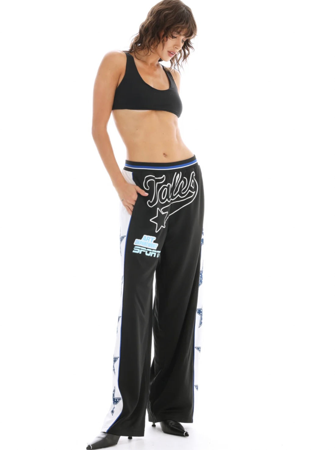 Soft-Touch Mesh Pull-On Low-Waist Athletic Pants