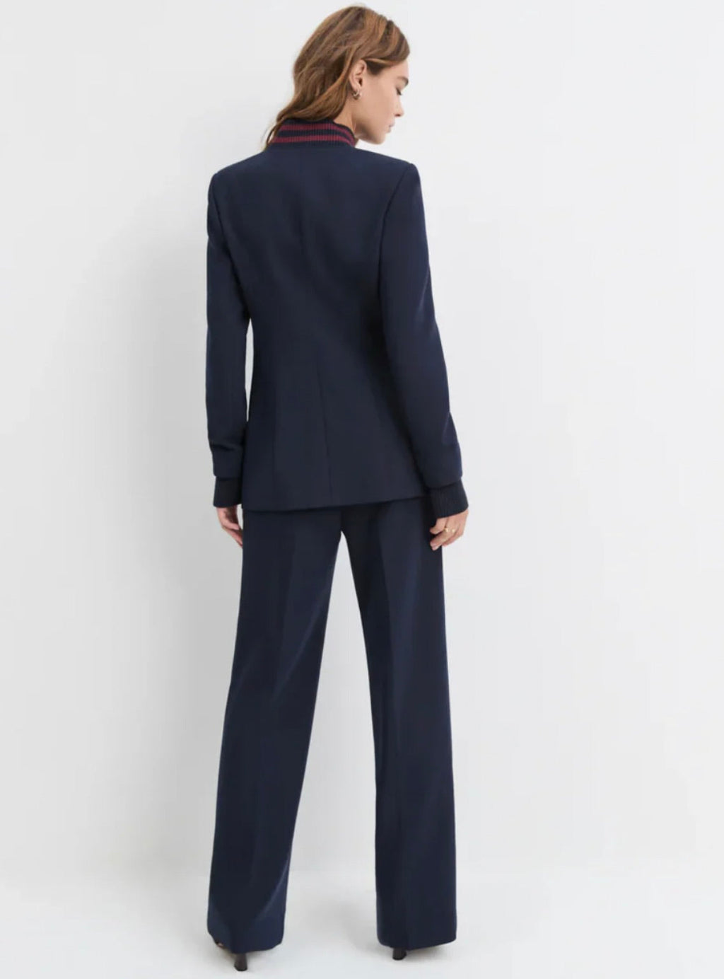 Faux Zip Front Pleat Pull-On Pant