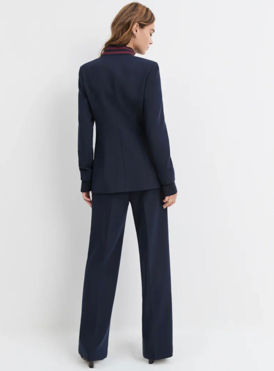 Faux Zip Front Pleat Pull-On Pant